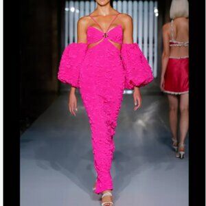 Stretch Jacquard Maxi with removable Sleeves